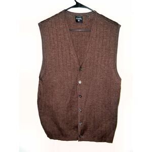E-luxe Evergreen Softwear MERINO 100% WOOL Men classic brown vest XL A003475